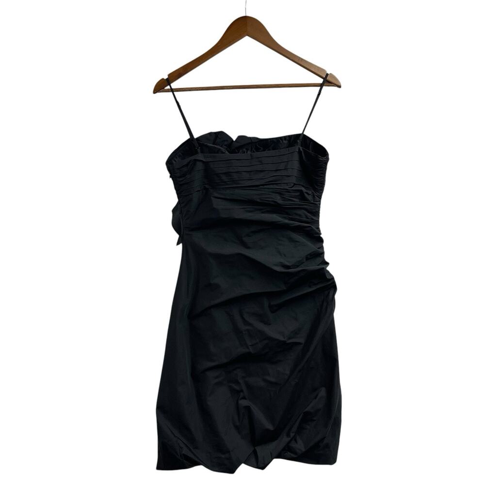 Little Black Party Dress BCBG MAXAZRIA Scrunchy Mini 6 Shiny Taffeta y2k